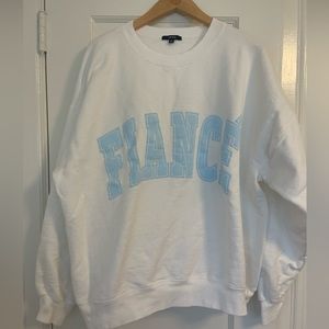 The Bar FIANCE Sweatshirt White and Baby Blue